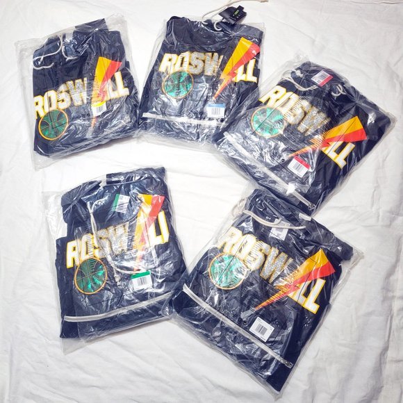 Nike Roswell Rayguns Basketball Hoodie Black Team CV1933-010 Black Gold Orange - Picture 14 of 16